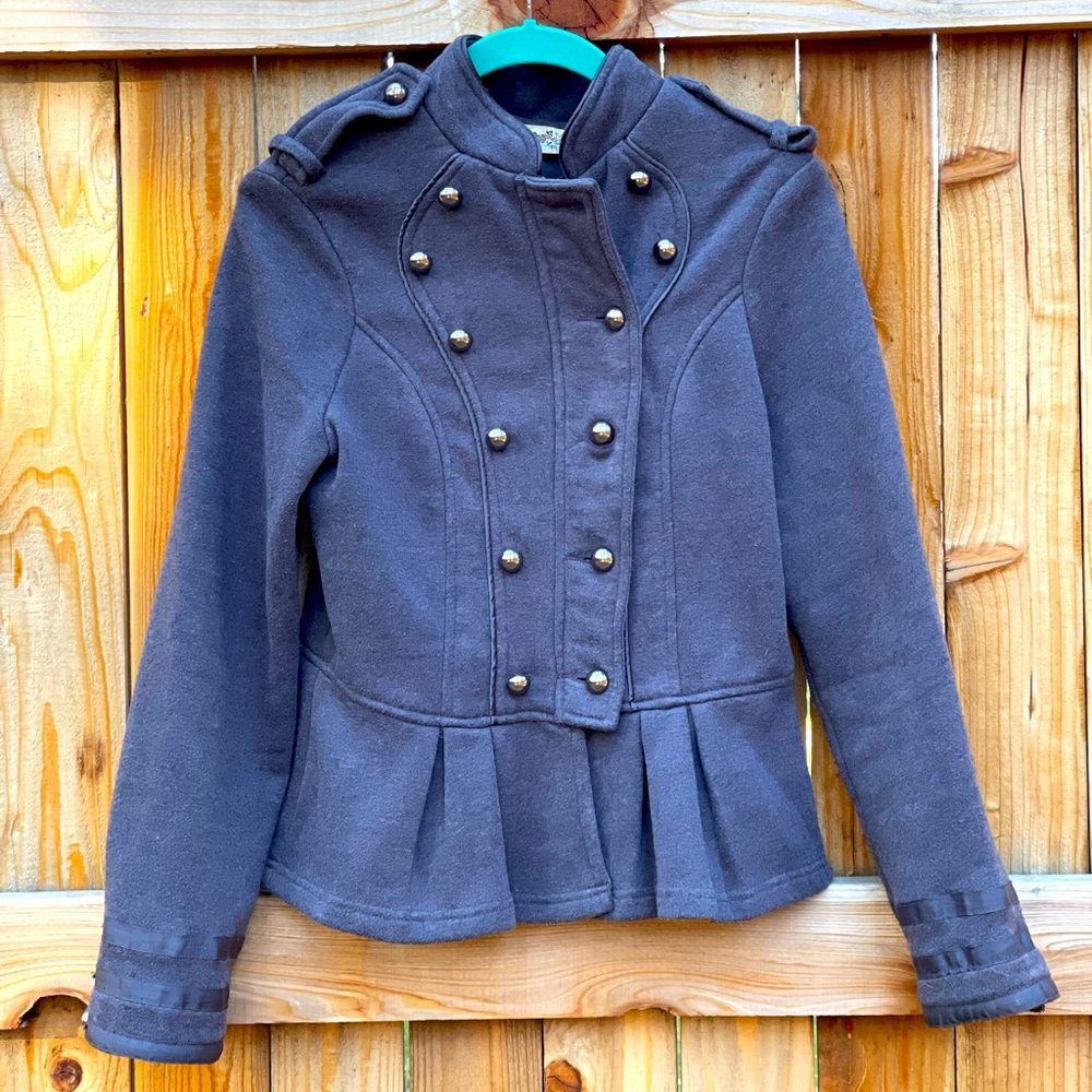 Double breasted peplum military coat